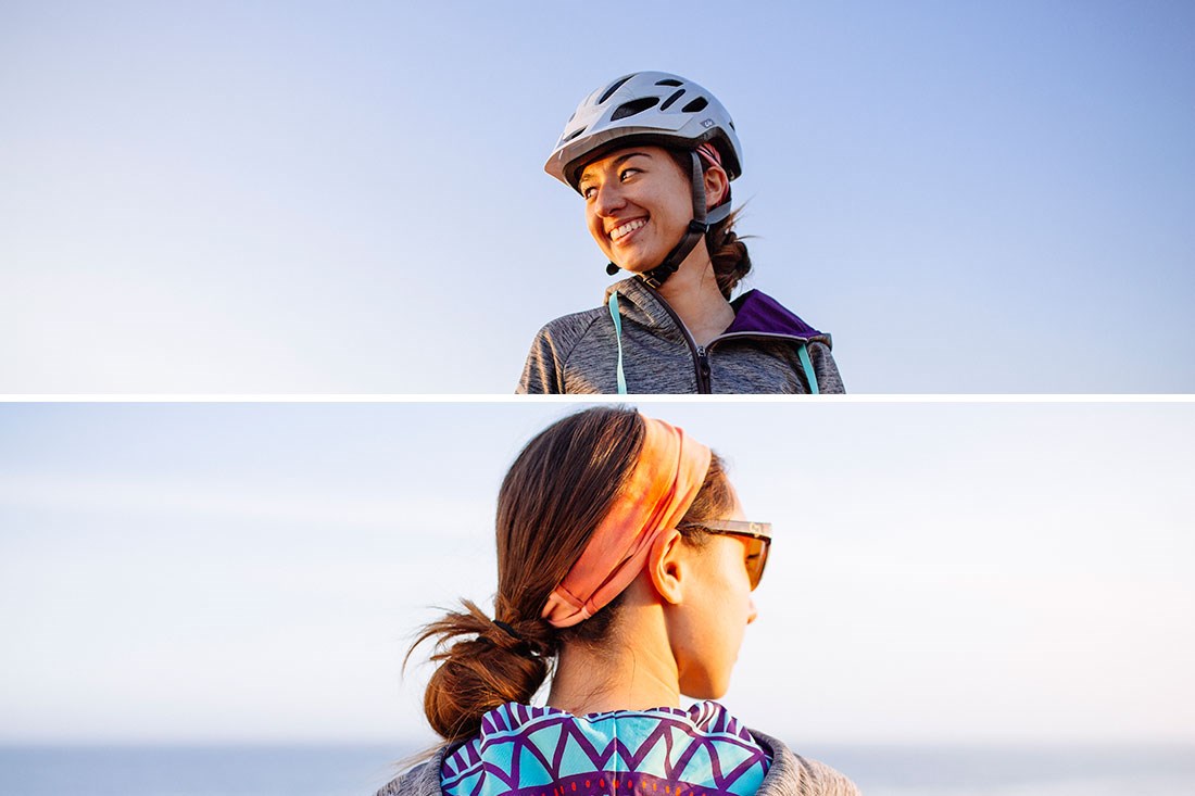 Long hair bike store helmet